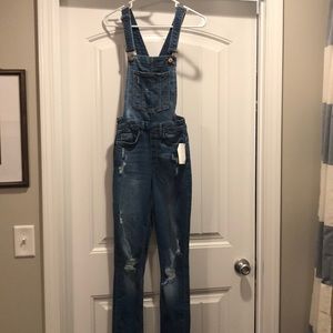 H&M Skinny Distressed Overalls